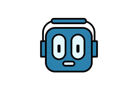 Childish Robot Head: A Versatile Asset for Digital and Print Design