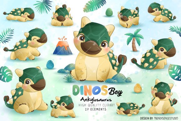 Dinosaur Ankylosaurus Poses Clipart: A Versatile Asset for Creative Projects