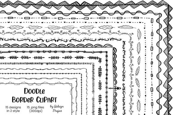 Doodle Border, Page Border Journal for Creative Projects