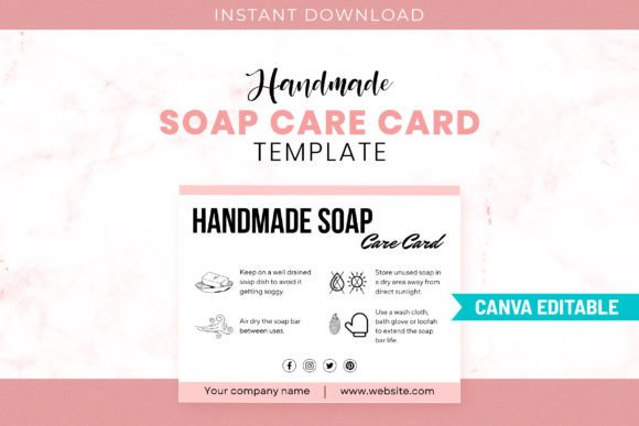 Handmade Soap Care Card & Canva Cards