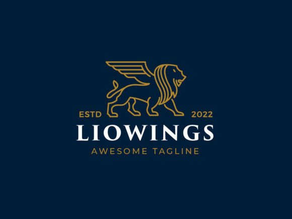 Lion Wings Logo Template
