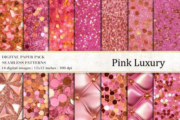 Pink Luxury Digital Papers for Creative Projects