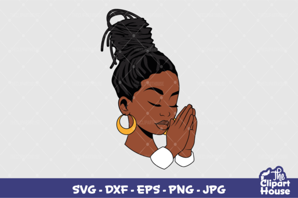 Praying Hands Black Locs Woman: A Versatile Design for Creative Projects