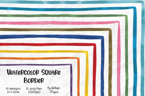 Transforming Digital Design with Watercolor Square Border Elements