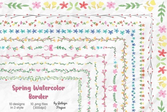 Transforming Digital Designs with the Spring Watercolor Border Collection