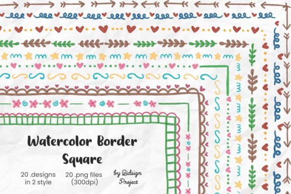 Transforming Digital Designs with Watercolor Border Squares and Page Borders