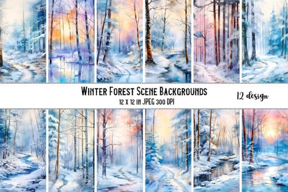 Watercolor Winter Forest Backgrounds: A Comprehensive Evaluation for Digital Designers